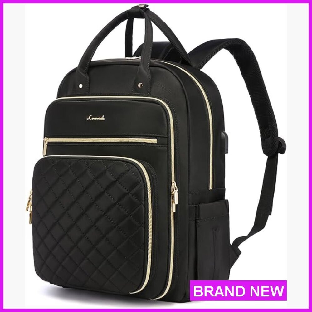 Water Resistant Laptop Backpack with USB Port, 18 Pockets, Fits 15.6" Computer
